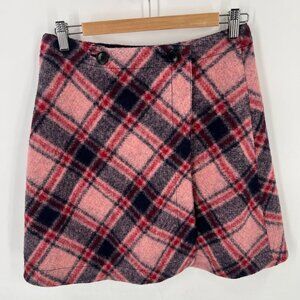 ANN MASHBURN Pink and Black Plaid Mini Skirt